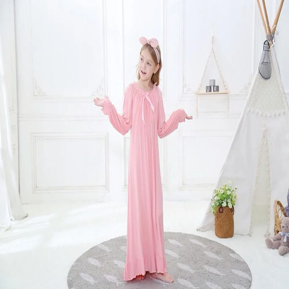 Kids Night Gown Spring Autumn Girls Long Princess Dress
