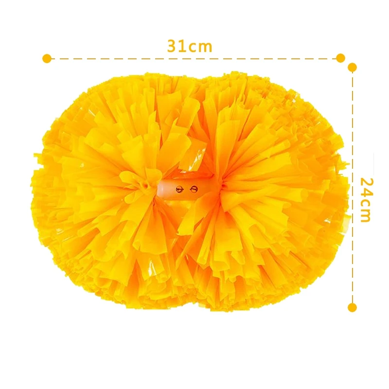 2 Pack Cheerleading Pom Poms with Baton Handle for Team Spirit Sports Dance Cheering Kids Adults for Dace Sport Competition
