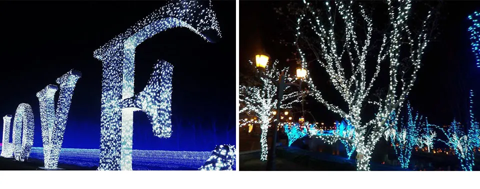 10 м 20 м 50 м RGB светодиодный Рождественские гирлянды для дома и улицы, водонепроницаемые рождественские украшения, новогодняя Праздничная гирлянда, сказочные огни