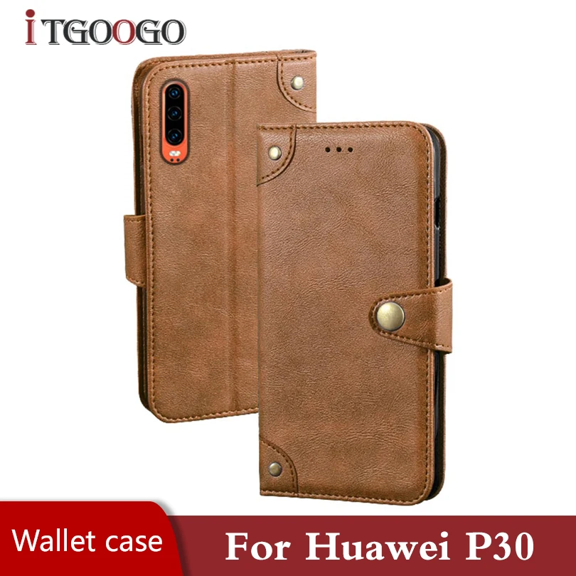 Кожаный чехол-книжка с откидной крышкой для huawei P30 задняя крышка магнитный
