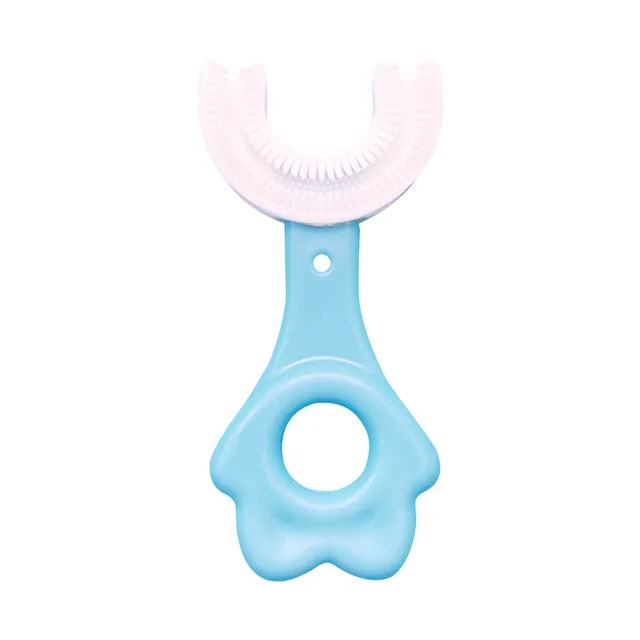 U Shaped Toothbrush 2-12 Ages Kids Toothbrush U-Shape Infant Toothbrush with Handle Silicone Oral Care Cleaning Brush for Baby 08