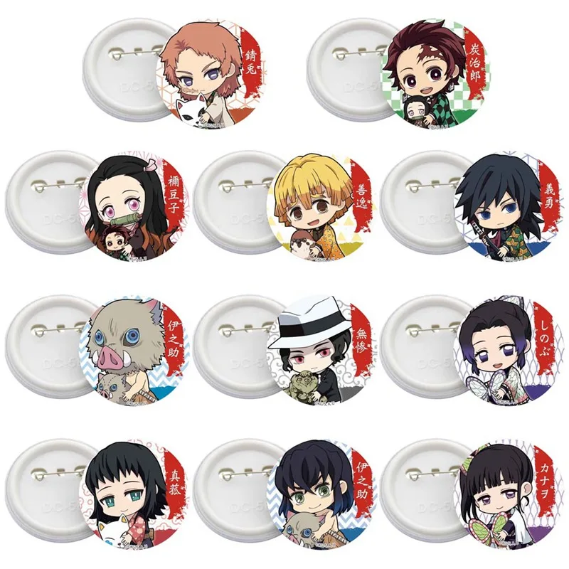 

Anime Demon Slayer: Kimetsu no Yaiba Kamado Tanjirou Cosplay Badges Button Brooch Pins Cartoon Collect Backpacks Bag