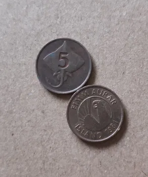 

Iceland 5 Aurar Animals 15mm Coins Eu Edition Europe 100% Real Original Used Coin Old Random Year