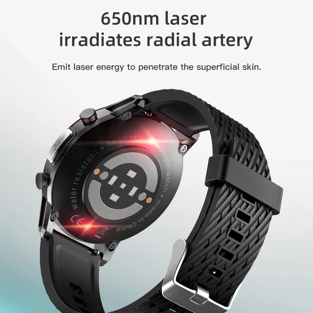2021 650nm Laser Therapy Smart Watch ECG&PPG Body Temperature Waterproof Men Sport Fitness Watches For Android Apple Xiaomi F800 3