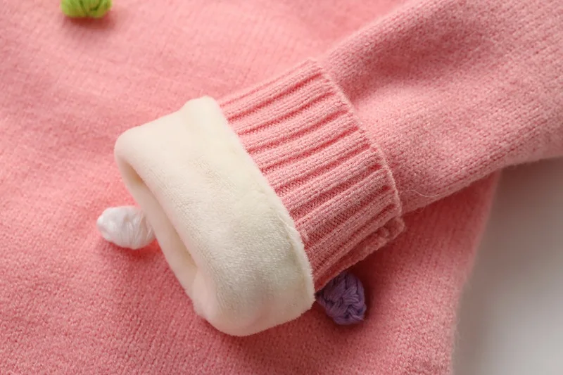 

Flower Warm Knitted Baby Kids Winter Pulover Sweater Little Girl Dress Sweater Children Top Clothing 1 2 3 4 5 6 7 8 9 10 11 12