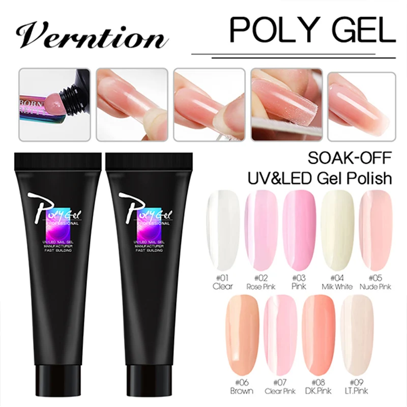 Verntion Гель лак для ногтей Набор маникюра Гибридный ногти Цвет Polygel