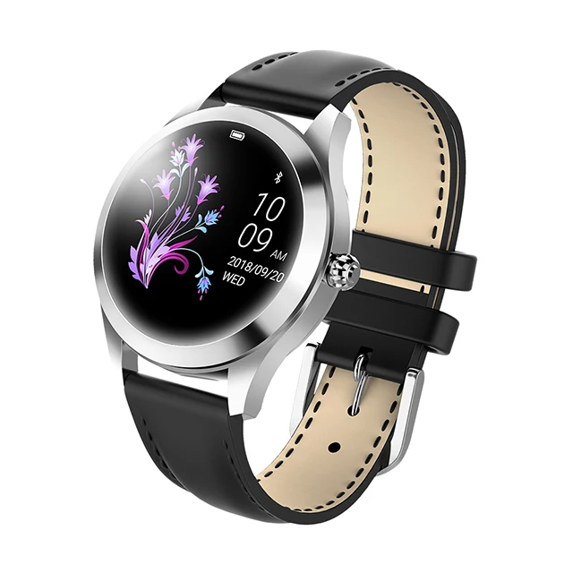 IP68 Водонепроницаемые Смарт-часы для женщин Прекрасный браслет монитор сердечного ритма мониторинг сна Smartwatch подключение IOS Android PK S3 band - Цвет: leather silver