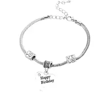 12 шт. прозрачная подвеска в форме сердца с кристаллами счастливые браслеты с датой рождения Любовь бисера браслет из цепочек Женщины Мужчины Семья Друзья подарки ювелирные изделия мода