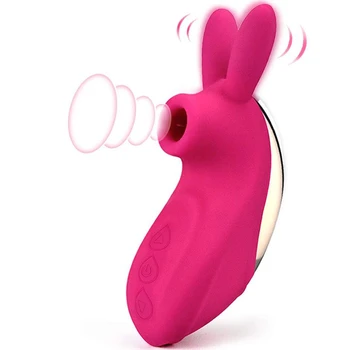 Rabbit G-spot Clitoral Sucking Vibrator for clit nipple stimulation, Treediride Rechargeable Silicone Vagina Anal Mini Sucker 2