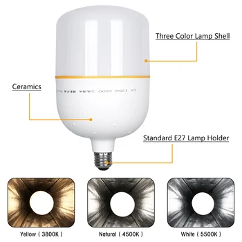 

3 Mode 2 Color Temperature Photography LED Lighting Bulbs High Bright 135 W E27 Base For Photographic Photo Studio Video Light