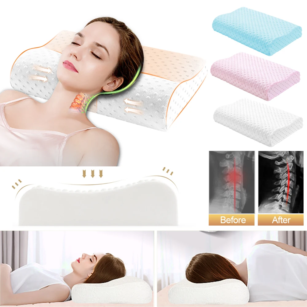 

Memory Comfortable Foam Pillow Pillows Fiber Slow Rebound Soft Sleeping Pillow Hot Bamboo Pillow For Neck Support For Back-1Pc