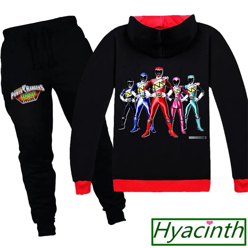 Power Ranger/Модная детская одежда с капюшоном; Одежда для мальчиков; детская куртка; комплект из куртки и штанов для маленьких мальчиков и девочек; Рождественский наряд
