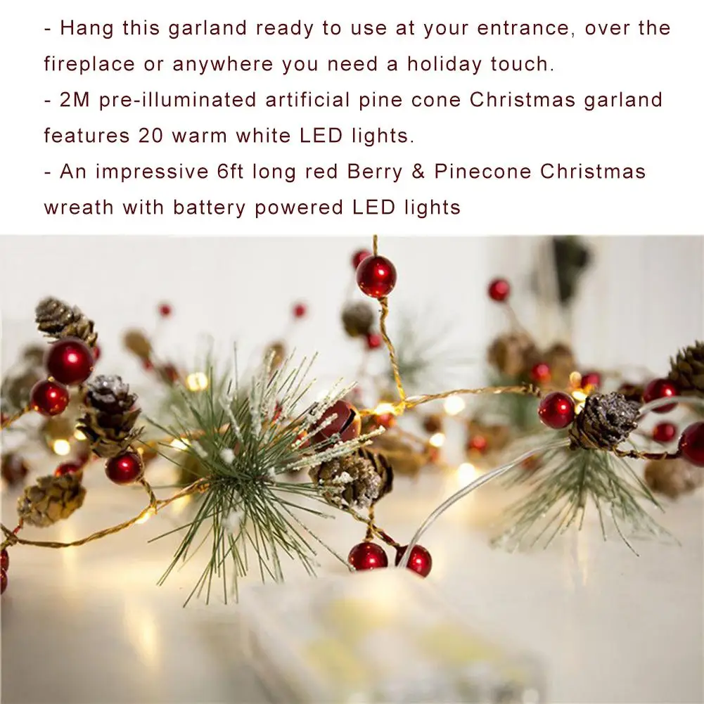 Струнный светильник Рождественский светильник s светодиодный медный светильник s сосна конусная струна светильник s для рождественской елки и украшения дома# SW