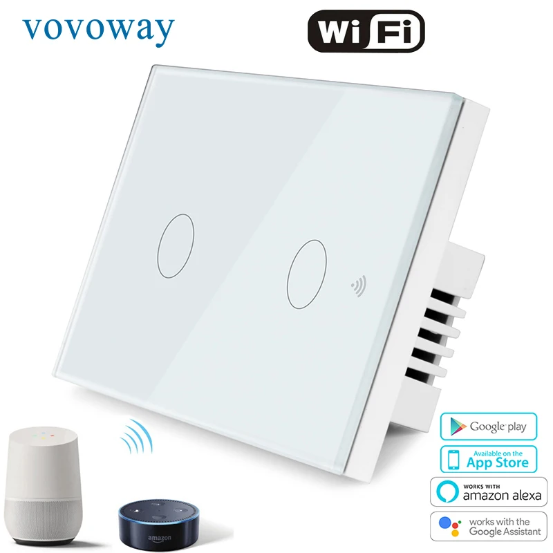 

Touch switch,US light switch,WIFI network+mobile APP Smart control,2gang AC110-220V,luxury tempered glass panel,interrupter