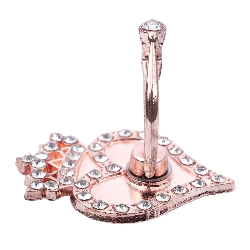 Универсальный модный автомобильный держатель с короной и сердцем, кольцо на палец, крепление из розового золота