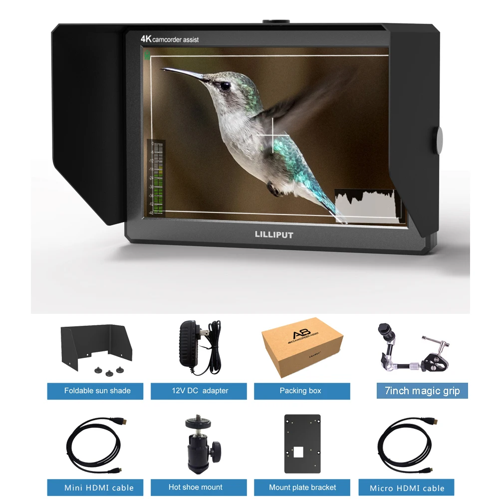

LILLIPUT A8S 8.9 Inch 350nit 3G-SDI Mini HDMI Monitor 3D-LUT DSLR Camera Field Monitor 4K for Canon Nikon Sony Zhiyun Gimbal