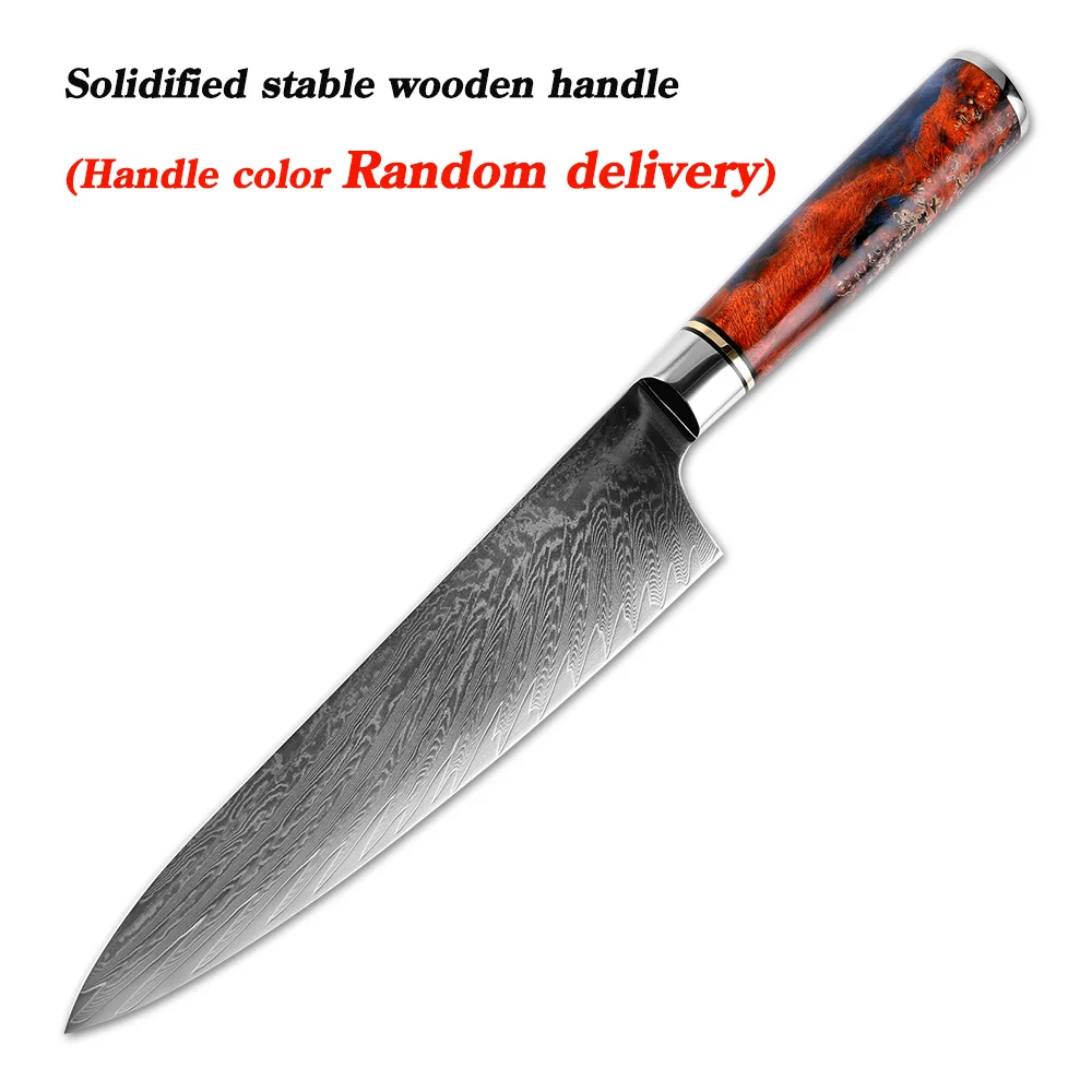 XITUO нож шеф-повара из дамасской стали VG10, профессиональный японский кухонный нож, острый нож, ножи для нарезки, стабильная деревянная ручка - Цвет: Random delivery