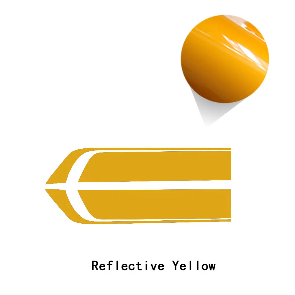 reflective yellow Автомобильный капот линия наклейка крышка двигателя Стикеры для MINI Cooper R50 R52 R53 R55 R56 R57 R58 R59 R60 R61 F54 F55 F56 F57 F60 JCW - Название цвета: reflective yellow