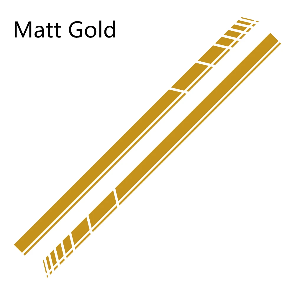 Matt Gold 2 шт. автомобильные боковые полосы наклейки виниловая пленка авто Спорт Стайлинг наклейка для Audi A3 A4 A5 A6 A7 Q3 Q5 B6 DIY автомобильные принадлежности для тюнинга - Название цвета: Matt Gold