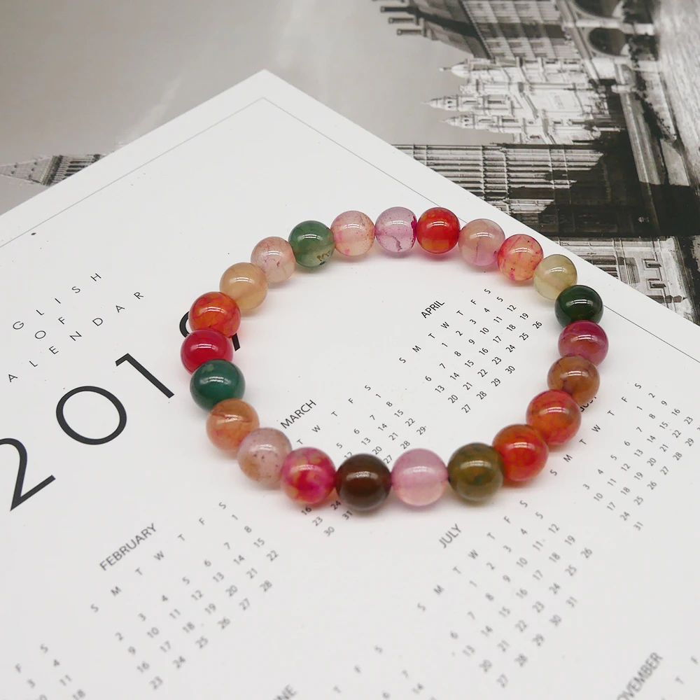 

Itaqiu Young Colorful Red green Natural Stone Hand Made Beads Bracelet For Lover Couple Woman Man Gift Bohemia Boho Jewelry