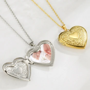 

Heart Personal Custom Name Photo Frame Family Baby Pregnant Mother Gift For Wife Husband Gold Color Necklace Women Jewelry