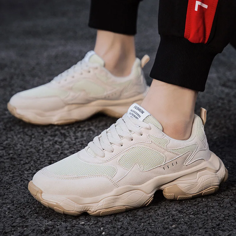 

Autumn 2019 New Men's Wild Thick Bottom fashion trend casual shoes Sports breathable mesh men's Running Sneakers