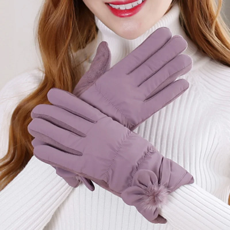 Fashion female winter gloves plus velvet thick warm gloves women touch screen Mittens windproof Cycling driving mittens D56
