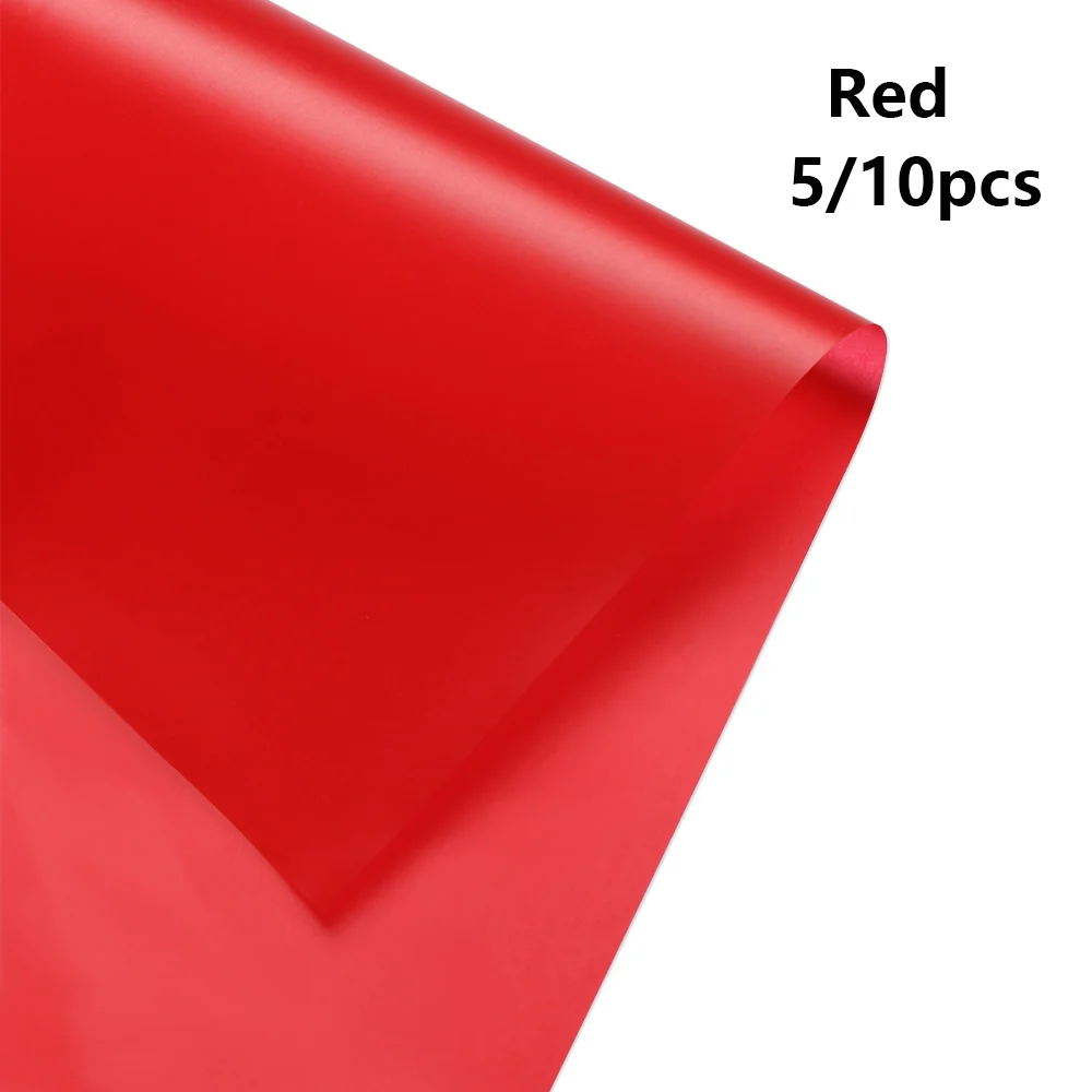 5 шт корейский Стиль полупрозрачная водонепроницаемая бумага обертывание пинг цветок обертывание бумага Рождественская упаковка для свадебного подарка бумага - Цвет: red
