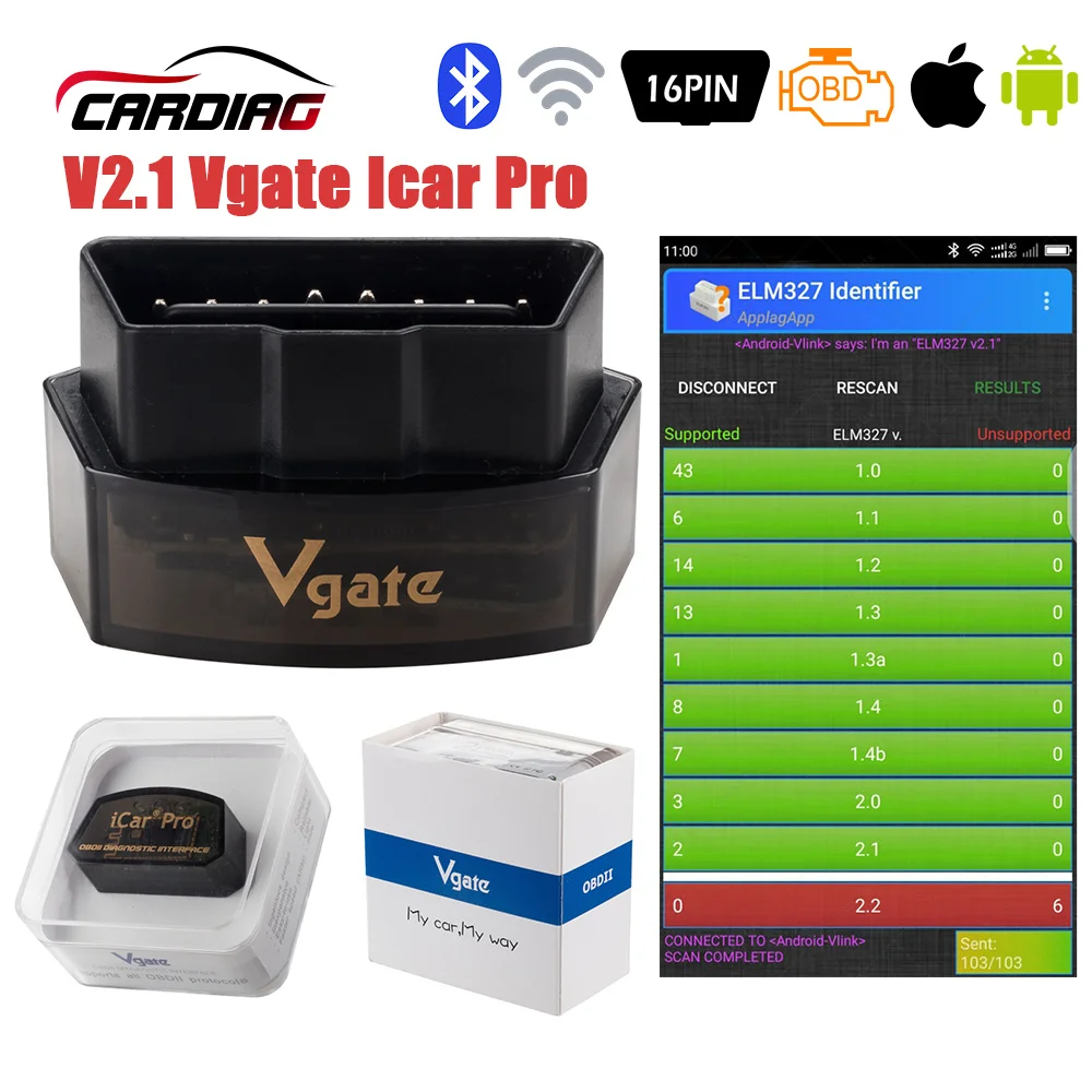Vgate iCar Pro ELM 327 OBD2 сканер Bluetooth 4 0 WIFI для Android/IOS OBD Автомобильный диагностический