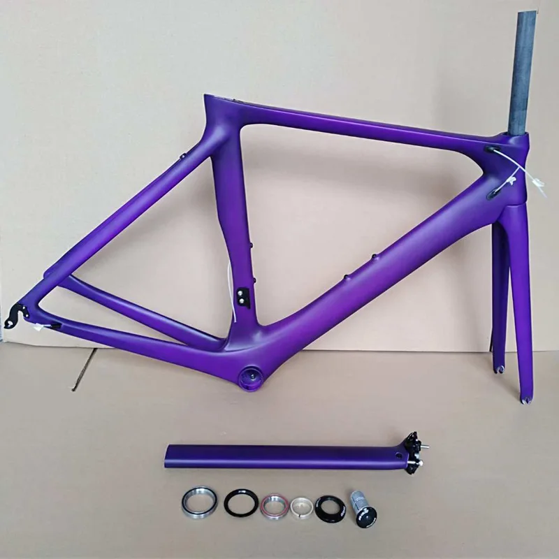 EARRLL carbon Bicycle road frame Di2 no logo yellow Mechanical pink racing bike carbon fixed gear bicycle framest carbon