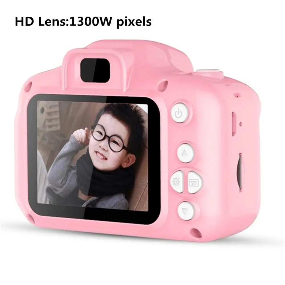 13 миллионов HD пикселей экран платная цифровая мини камера дети мультфильм камера игрушки фотография видео для ребенка подарок на день рождения - Цвет: HD Lens  Pink