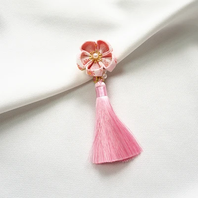 O Ручной японский Вишневый цветок висячая шпилька kimonos hanfu feng tire hair - Цвет: O