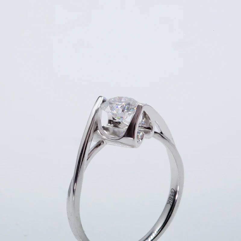AEAW 0.4ct 4,5 мм круглый разрез EF VVS1 Moissanite 925 Серебряное кольцо алмазный тест прошел модный символ любви модный подарок девушки