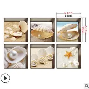 6 шт., водостойкие 3D наклейки для ванной, Нескользящие, для детей, для душа, коврик для ванной, самоклеющиеся, для ванной комнаты, наклейка, ПВХ, Фреска, домашний декор - Цвет: 12