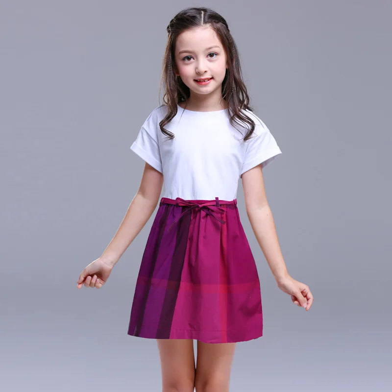 

2019 Spring And Summer New Style Big Virgin Pure Cotton Joint Contrast Color Dress Classic Style