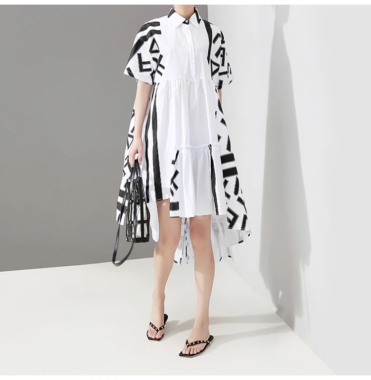 New Fashion Style Geometric Printed Plus Size Casual Dress Fashion Nova Clothing