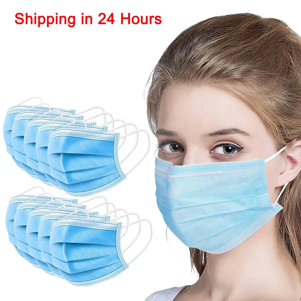 

Disposable Protective Face Masks 3-Ply Non-Woven Anti-Haze Fog PM2.5 Mouth Facial Breathable Hygiene Safety Fog Dust Masks