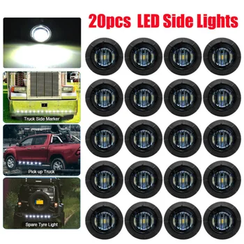 

Parts Side Marker Light 20pcs 3/4\" Clearance For Car Truck Trailer RV White