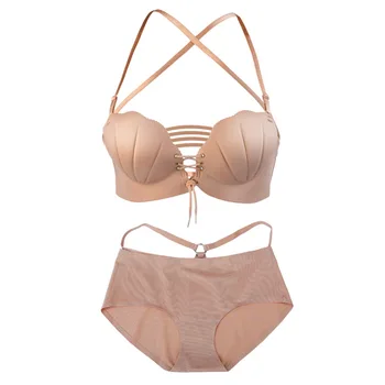 

Versatile LB Non-Steel Ring Chest Paste Push up Shell Beauty Back Flexible Pull B Adjustable Underwear Bra Set