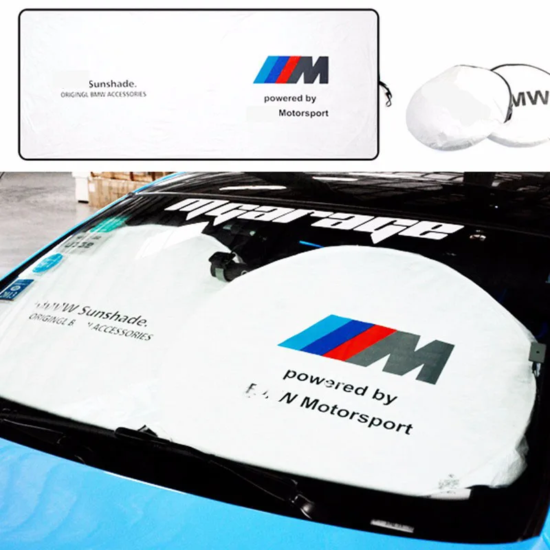 

1pc car visor sunscreen block sun car windshield For bmw M Sticker X1 X3 X4 X5 X6 X7 F30 e46 e90 f20 e60 e39 f10 Car accessories