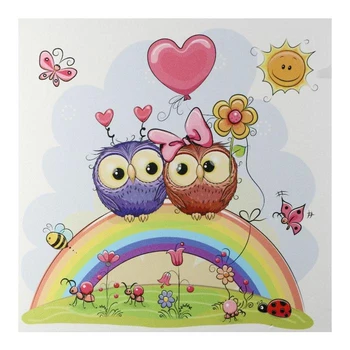 

Painting "Owls on the rainbow" 35x35 cm 5181109