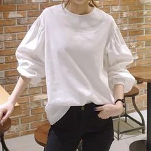 ^^Best Offers Causal Blouse Women 2019 Autumn Korean Lantern Sleeve Plian Shirts Spring Long Sleeve Loose Office Ladies White Tops 4 Colors ^^Best Offers Causal Blouse Women 2019 Autumn Korean Lantern Sleeve Plian Shirts Spring Long Sleeve Loose Office Ladies White Tops 4 Colors