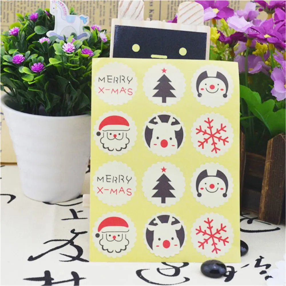 120 шт./компл. Merry Christmas уплотнения наклейки ручной работы этикетка для упаковки подарка наклейки Kawaii DIY штампованная для скрапбукинга украшения