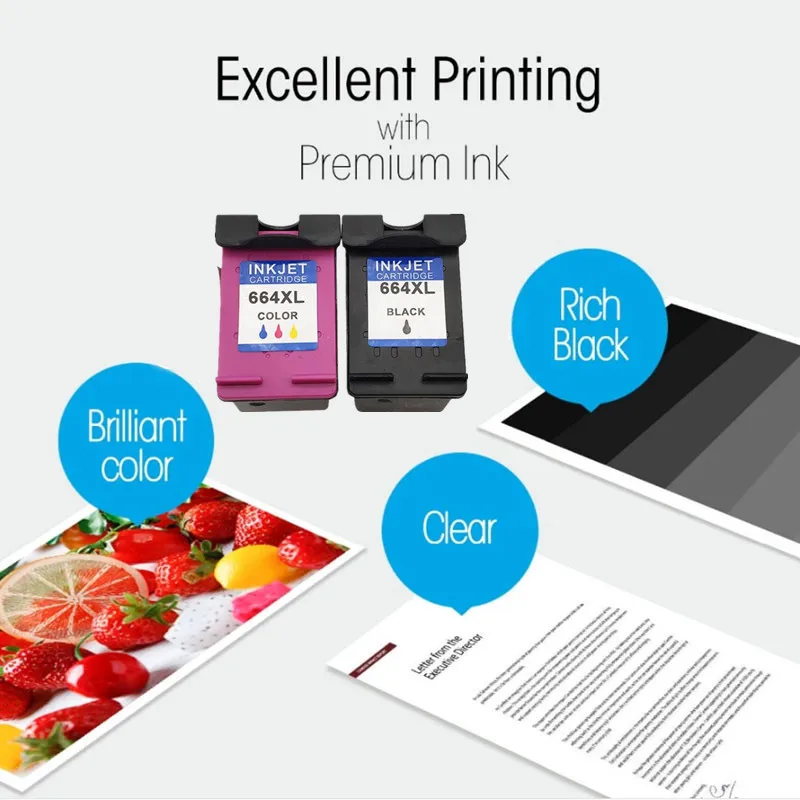 Cartucho de tinta para impresora HP 664XL 664, color negro, para HP664,  Deskjet 664, 1115, 2135, 3635, 2138, 3636, 3638, 4535, 4536, 4538, 4675,  4676, 4678, 2 uds.|Cartuchos de tinta| - AliExpress