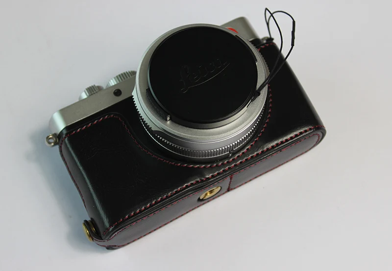 Black Чехол из искусственной кожи для камеры leica D-LUX 7 d-lux7 d7 с батарейным отсеком - Цвет: Black