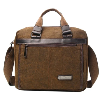 

AOLAILUDI Durable Waterproof Canvas Men Handbag Travel Male Laptop Book Male Cross Body Shoulder Messenger Bag