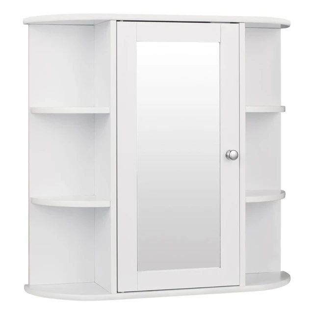 Armario de espejo de baño MDF blanco 66x17x63 cm - referencia Mqm-323601