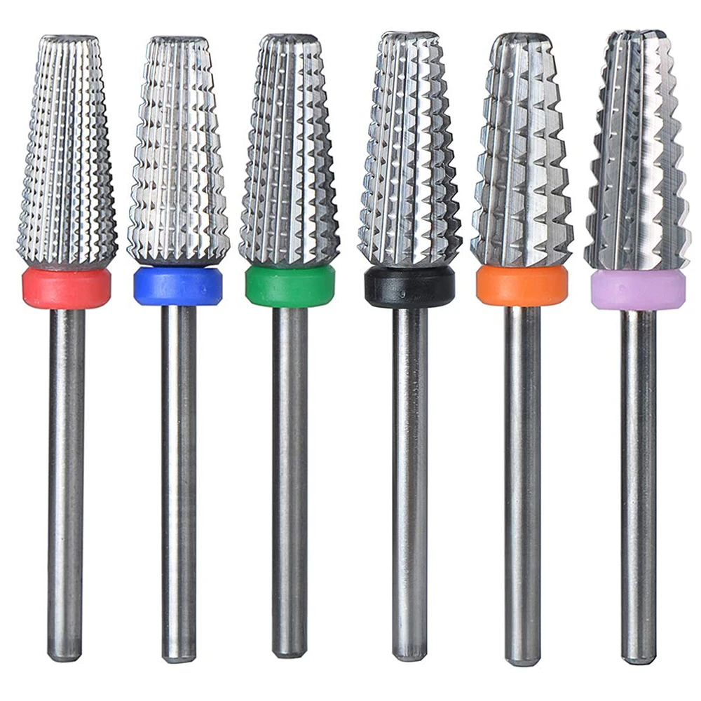 

5 in 1 Tungsten Nail Drill Bits Primary Color Nail Mills Cutter Nails Accessories For Electric Nail Drill Machine Polish Tools
