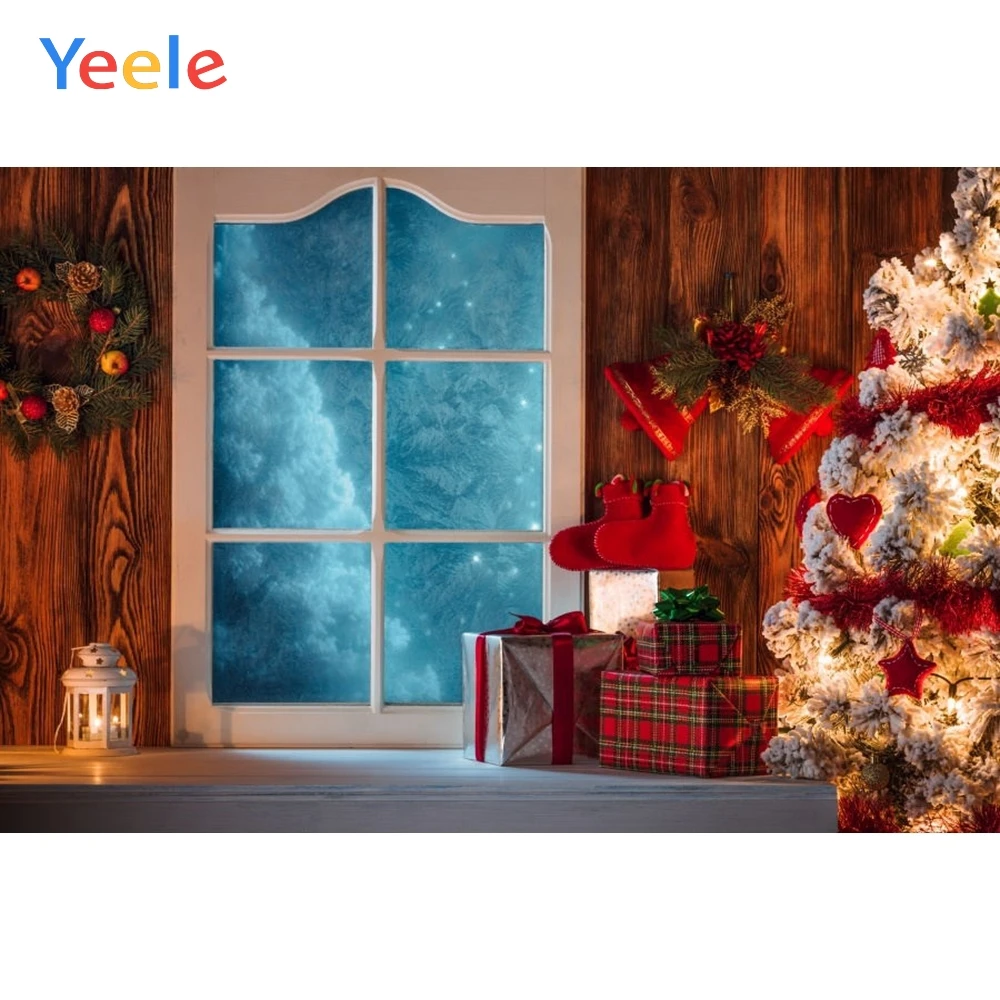 

Yeele Photophone Christmas Tree Window Room Gift Backdrop Vinyl Photography Background For Photo Studio Interior Portrait Scene