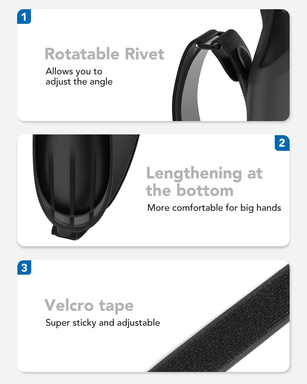 KIWI design Touch Controller Grip Cover olny For Oculus Quest&Rift S (NOT FOR QUEST 2)Anti-Throw Handle Protective knuckle strap